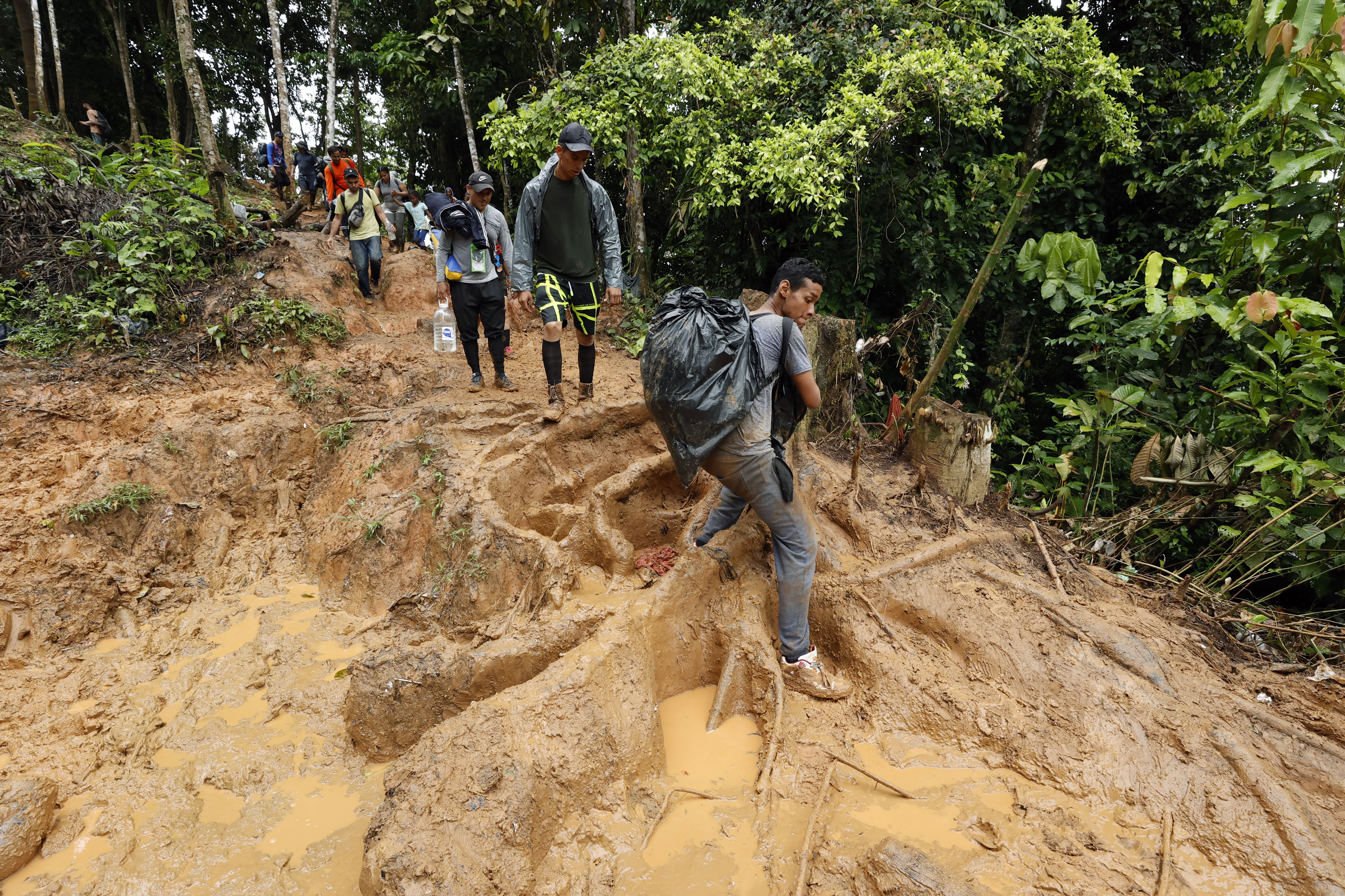 Después de los haitianos, los migrantes que más cruzan por la Selva del Darién son ecuatorianos. (EFE/Mauricio Dueñas Castañeda)
