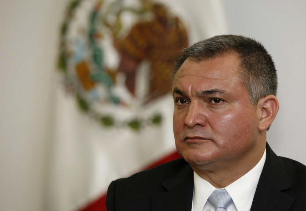 ARCHIVO - El secretario de Seguridad Pública de México Genaro García Luna (AP Foto/Marco Ugarte, Archivo)