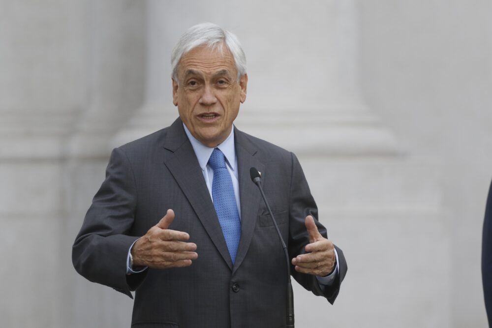 Sebastián Piñera tuvo su reaparición pública este miércoles en Santiago
