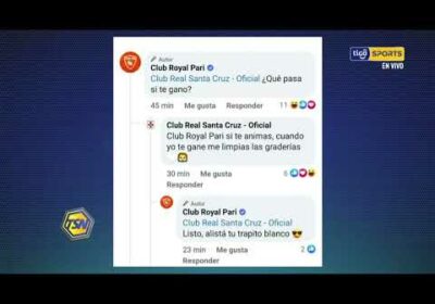 En redes sociales se desafiaron el club de Royal Pari y club de Real Santa Cruz. 😅