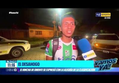 El desahogo. El hincha de Oriente se expresó con la alegría de la clasificación.