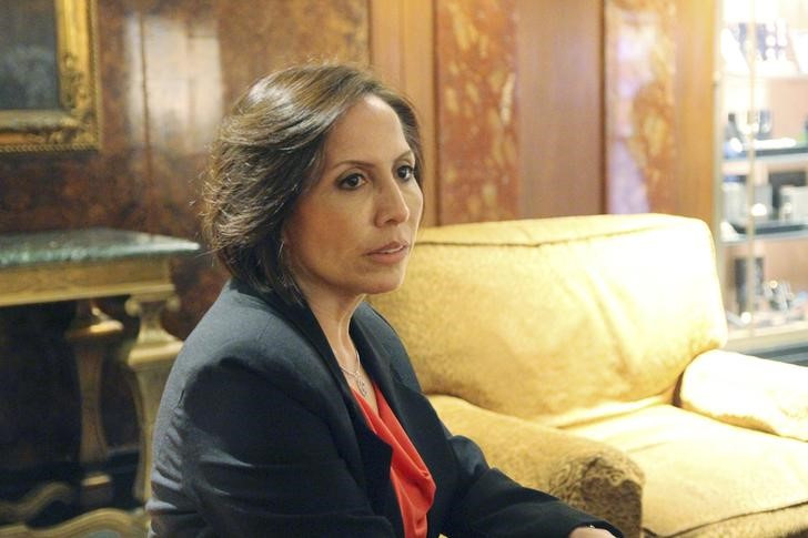 María de los Ángeles Duarte durante una visita a New York cuando era ministra de Transporte de Correa