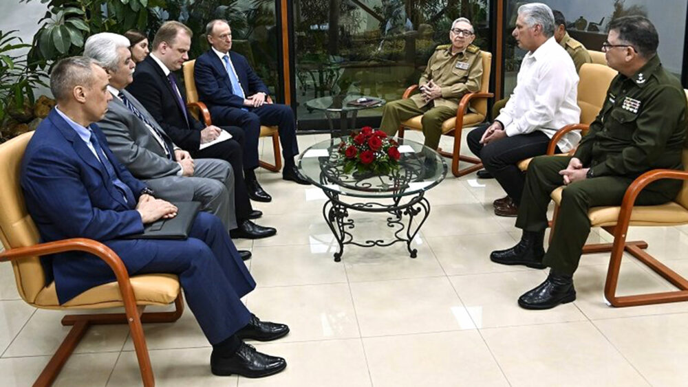Miguel Díaz-Canel y Raúl Castro recibieron a Nikolai Patrushev, secretario del Consejo de Seguridad ruso
