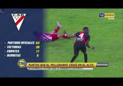 Puntos que el ‘Millonario’ cedió en El Alto. Blooming el último que le arrebató un punto.