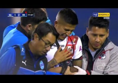Luis Pavia no pudo seguir en el partido, el jugador sufrió una lesión en el hombro izquierdo