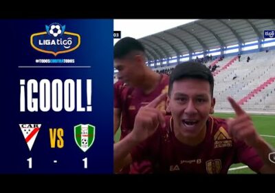 85′ ¡Gol de Real Tomayapo! Rivaldo Méndez gana el mano a mano, define y anota el empate