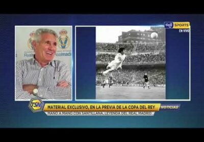 Mano a mano con Santillana, leyenda del Real Madrid. En la previa de la Copa del Rey.