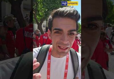 Muchos hinchas del Osasuna en las calles de Sevilla llegaron a la Final de la Copa del Rey