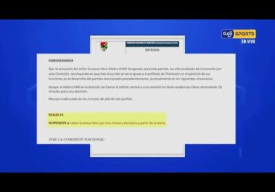 Arbitro suspendido por 3 meses dirigirá mañana. La sanción salió en marzo.