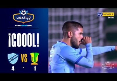 ¡Gol de Bolívar! Carlos Melgar ensaya un derechazo desde fuera del área para anotar el cuarto gol