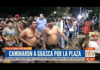 Vecinos de la Villa 1ro de Mayo, chicotean a dos presuntos ladrones