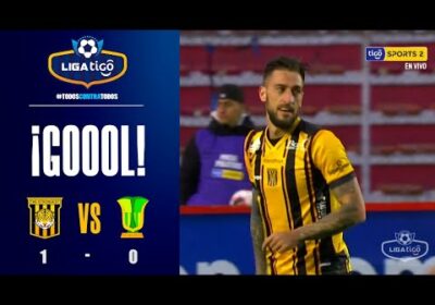 🏆41’¡Gol de The Strongest! Centro de Carlos Roca y cabezazo de Luciano Ursino para abrir el marcador