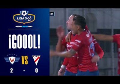 ‘ ¡Gol de Wilstermann! Rodrigo Amaral y un zurdazo para marcar el segundo gol del ‘Aviador’.