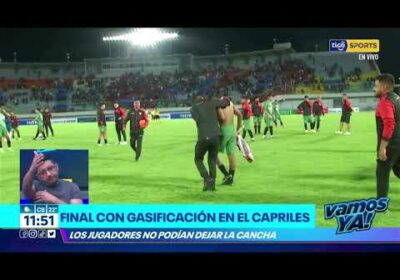 Final con gasificación en el Capriles. Los jugadores no podían dejar la cancha.
