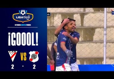 52′ ¡Gol de Nacional Potosí! Saulo Guerra y una notable definición para igualar el marcador.