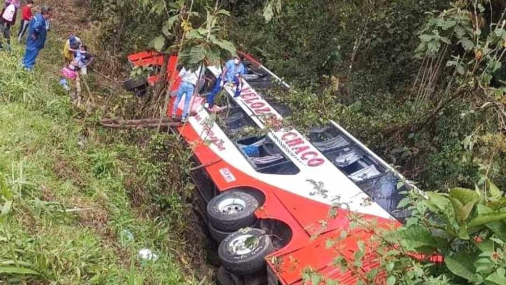 El bus accidentado en el Locotal. DEFENSORES DEL TRÓPICO