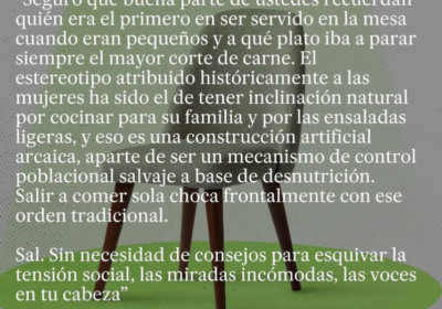 Columna | «Tengo amigas que ni siquiera han entrado nunca solas a un bar…