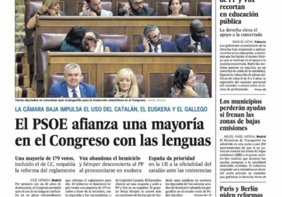 El PSOE afianza una mayoría en el Congreso con las lenguas; El amargo regreso…