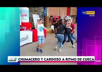 Chumacero y Cardozo a ritmo de la cueca. 💃🕺 En un acto de los espónsor del ‘Aviador’.
