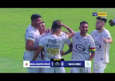 45+2′ ¡Final del primer tiempo! Real Santa Cruz está superando a Vaca Díez con un golazo de Vaca.