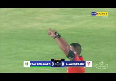 45+6′ ¡Final del primer tiempo! Tomayapo y Always Ready se van al descanso igualados.
