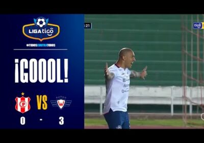 63′ ¡Gol de Wilstermann! Correcta definición de Ariel Nahuelpán para marcar el tercer gol.
