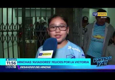Hinchas ‘Aviadores’ felices por la victoria. Este fue el desahogo del hincha.