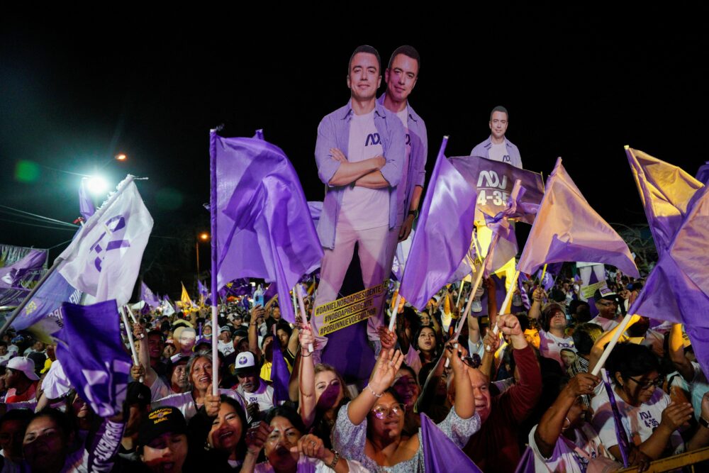 Daniel Noboa fue la sorpresa de la primera vuelta electoral.  (REUTERS/Santiago Arcos)