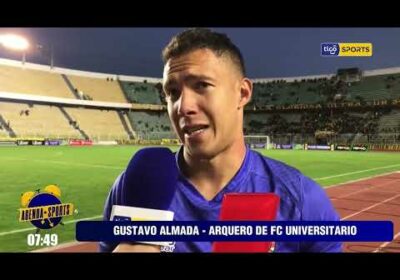 La emoción incontenible de Gustavo Almada la figura de FC Universitario.