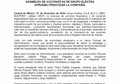 🇲🇽 | LO ÚLTIMO Los accionistas de Grupo Elektra aprueban privatizar la compañía y…