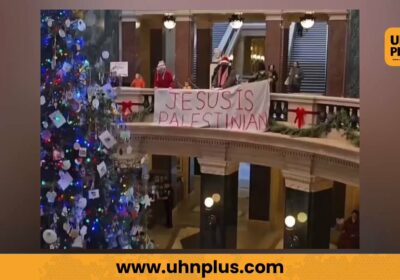 🇺🇸 | Manifestantes pro-Hamás irrumpieron en el Capitolio de Wisconsin durante un programa navideño,…