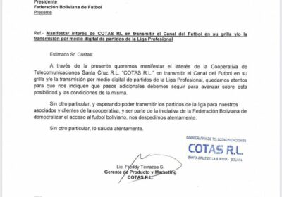 COTAS quiere transmitir en su grilla o por medio digital los partidos de la…