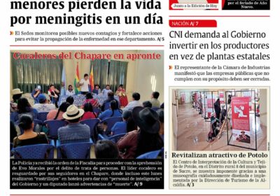 Buenos días, estimados seguidores. Les presentamos la #portada de nuestra edición impresa de hoy,…