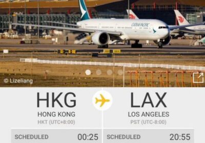 🇭🇰🇺🇸 | El vuelo CPA880 de Cathay Pacific partió de Hong Kong el 1…