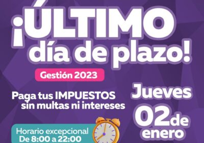 | La alcaldía de #LaPaz informa que hoy jueves 2 de enero es…