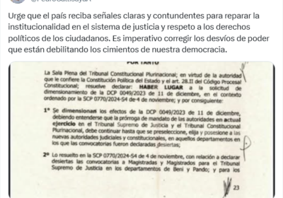 | «Es imperativo corregir los desvíos de poder que están debilitando los cimientos…