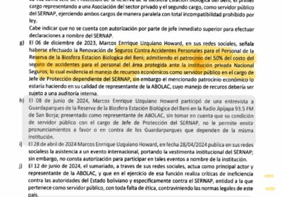 SERNAP apela a actuaciones de guardaparques sin darles aviso, dar entrevistas en medios y…