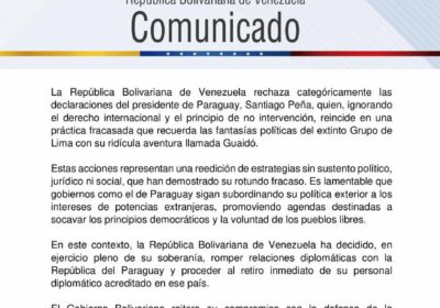 🇻🇪🇵🇾 | VENEZUELA ROMPE RELACIONES DIPLOMÁTICAS CON PARAGUAY