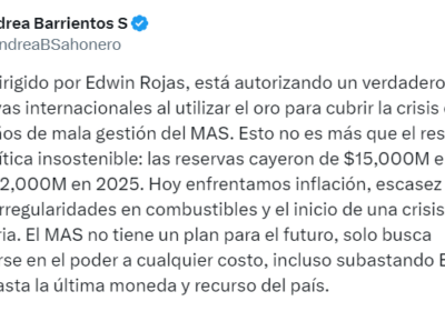 | 𝐁𝐀𝐑𝐑𝐈𝐄𝐍𝐓𝐎𝐒: 𝐄𝐋 𝐁𝐂𝐁 𝐄𝐒𝐓Á 𝐀𝐔𝐓𝐎𝐑𝐈𝐙𝐀𝐍𝐃𝐎 𝐔𝐍 𝐕𝐄𝐑𝐃𝐀𝐃𝐄𝐑𝐎 𝐑𝐎𝐁𝐎 La senadora Andrea Barrientos…