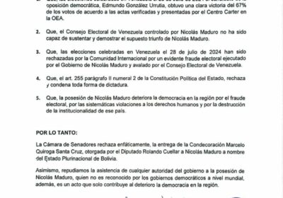 La bancada de Comunidad Ciudadana (CC) en el Senado presentó un proyecto de resolución…