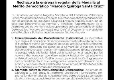 Rechazo de la cámara de diputados a la medalla que será entregada a Maduro.…