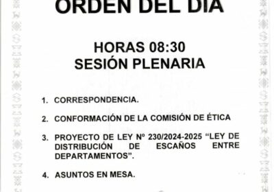 | La Cámara de Diputados convoca a sesión este viernes 10 de enero…