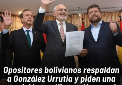 Carlos Mesa, Tuto Quiroga, Samuel Doria Medina y Luis Fernando Camacho llaman a las…