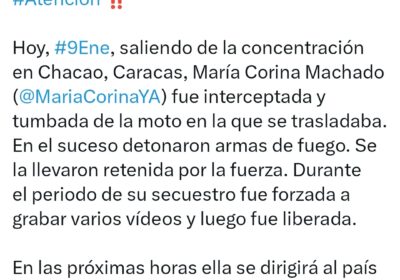 🇻🇪 | CRISIS EN VENEZUELA: 1) María Corina Machado está en libertad. 2) Sí…