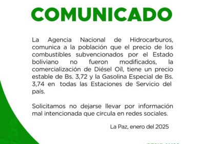 | La Agencia Nacional de Hidrocarburos comunica que el precio de los combustibles…