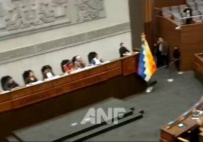 | Durante la sesión de la Cámara Baja, la diputada «evista» Gladys Quispe…