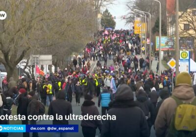 Protestas contra la ultraderecha alemana antes de su congreso El acto del partido Alternativa…