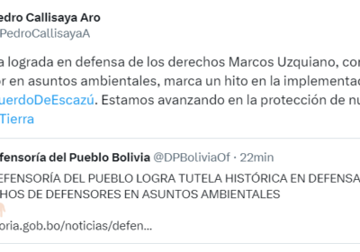 | El Defensor del Pueblo, Pedro Callisaya, considera que la tutela lograda a…