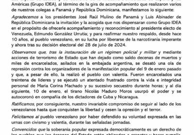 Expresidentes de @IDEA_Grupo exigimos el retorno a la democracia en #Venezuela, desconociendo a Maduro,…