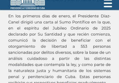 🇨🇺🇺🇸 | URGENTE La dictadura cubana acaba de anunciar la liberación de 553 presos…